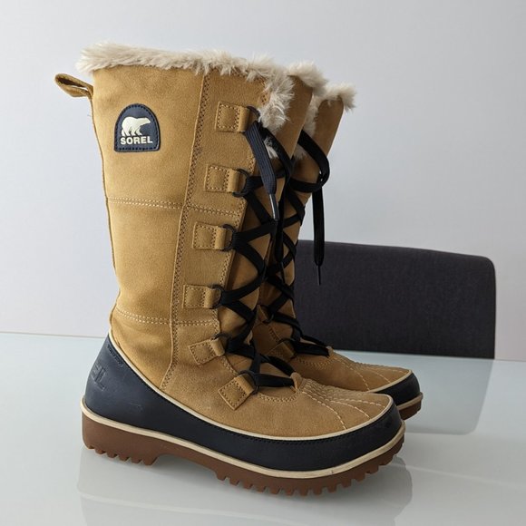 Sorel Tivoli High Leather Waterproof Winter Boots Tan Size 7.5 - Picture 2 of 10